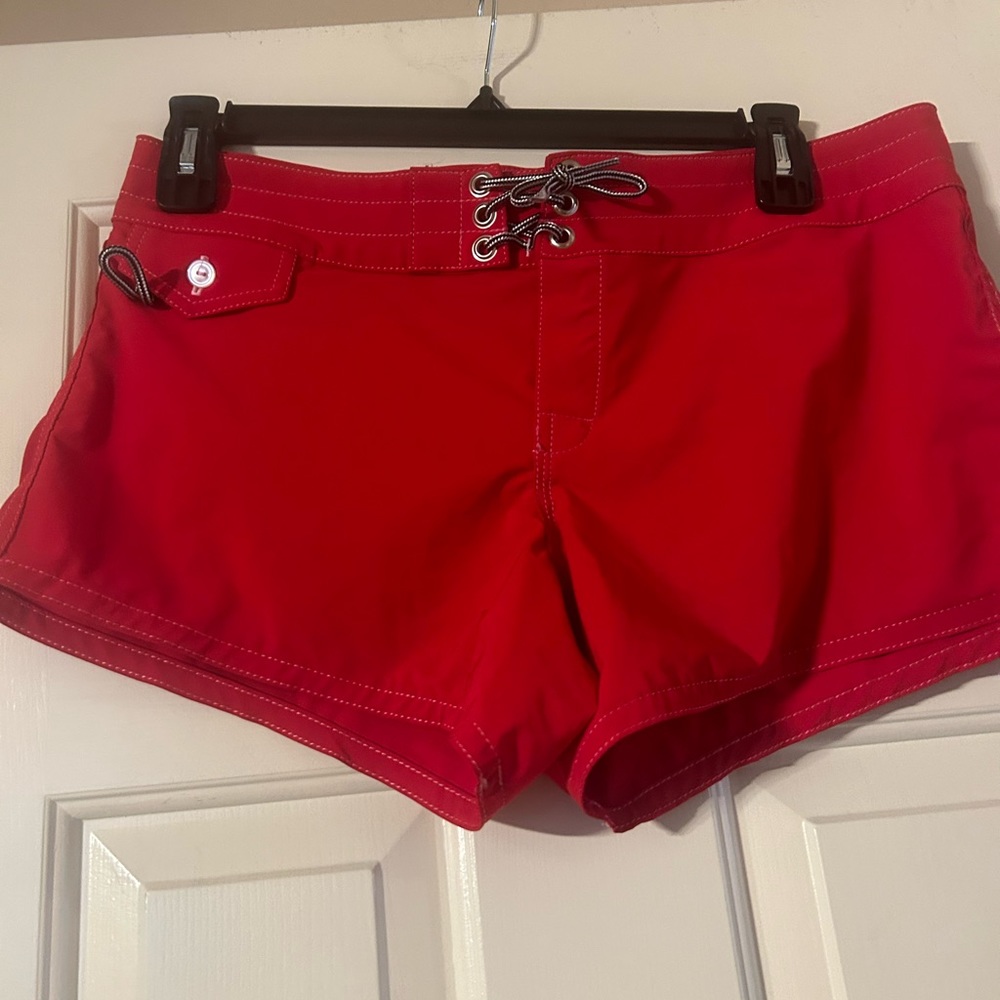 BIRDWELL Beach Britches Red 405 Board Shorts - Size 10 - EUC!!